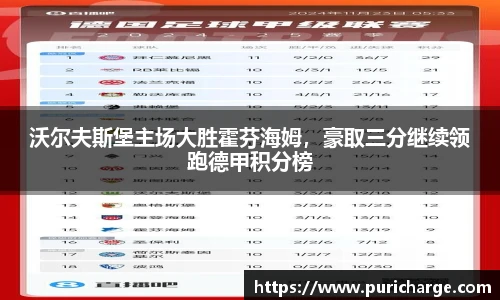 沃尔夫斯堡主场大胜霍芬海姆，豪取三分继续领跑德甲积分榜